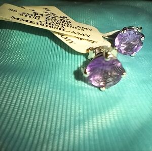 Elegant Purple Stud Earrings